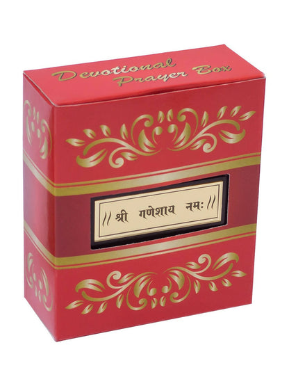 Golden Peacock 24-Ct Gold-Toned Gold Foil Ganesh Pooja Box