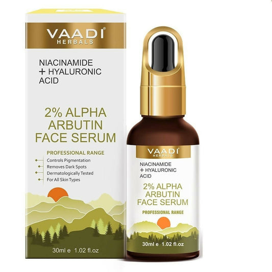 Buy Vaadi Herbals 2% Alpha Arbutin Face Serum With Niacinamide & Hyaluronic Acid from DrMediCart, Ship from India to USA