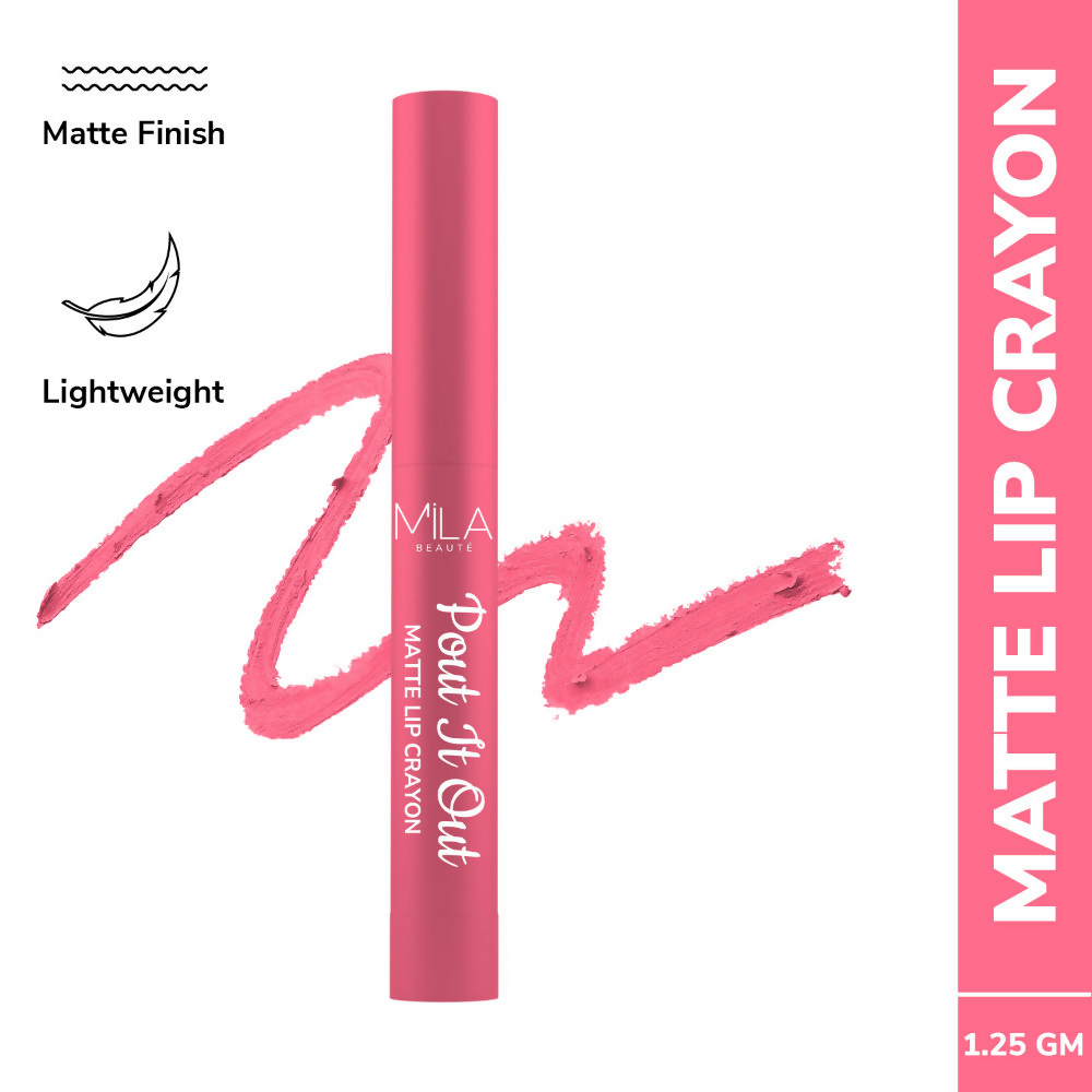 Mila Beaute Pout It Out Long Lasting & Matte Finish Lip Crayon Lipstick - Aurora