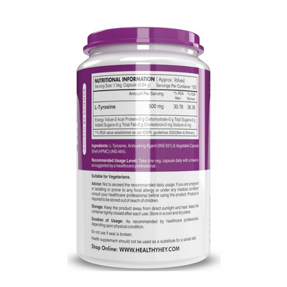 HealthyHey Nutrition L-Tyrosine Capsules