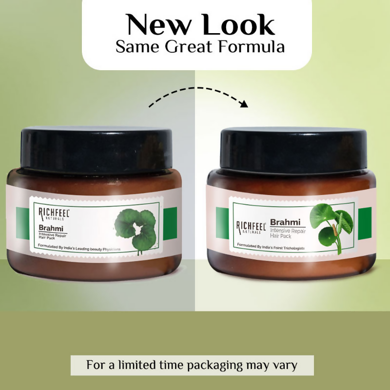 Richfeel Brahmi Hair Pack - Controls Hair Fall, Repairs Damage, Split Ends & Deeply Conditions