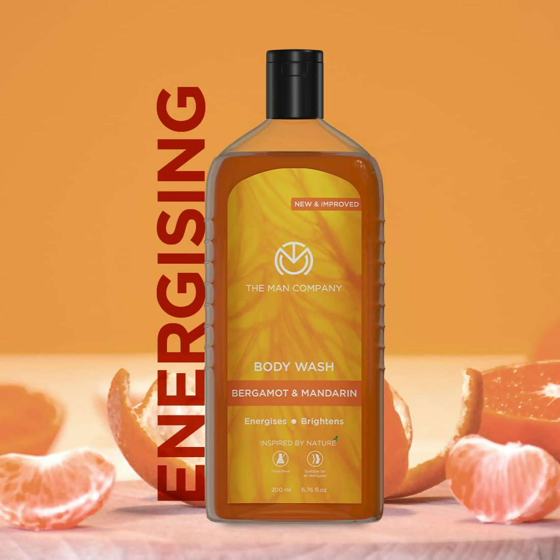 The Man Company Perfumed Body Wash- Bergamot & Mandarin Glowing & Bright Skin With Turmeric & Orange Peel Extract