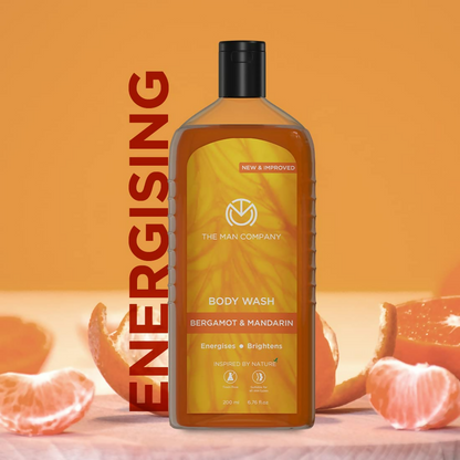 The Man Company Perfumed Body Wash- Bergamot & Mandarin Glowing & Bright Skin With Turmeric & Orange Peel Extract