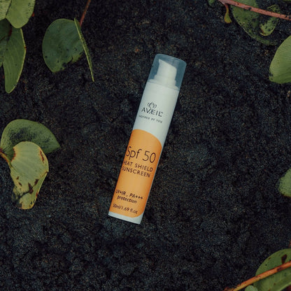 Aveil Heat Shield SPF 50 Gel Sunscreen & C-Nu Vitamin C Face Serum Combo