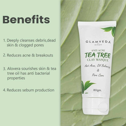 Glamveda Tea Tree Anti Acne Mud Mask - DrMediCart