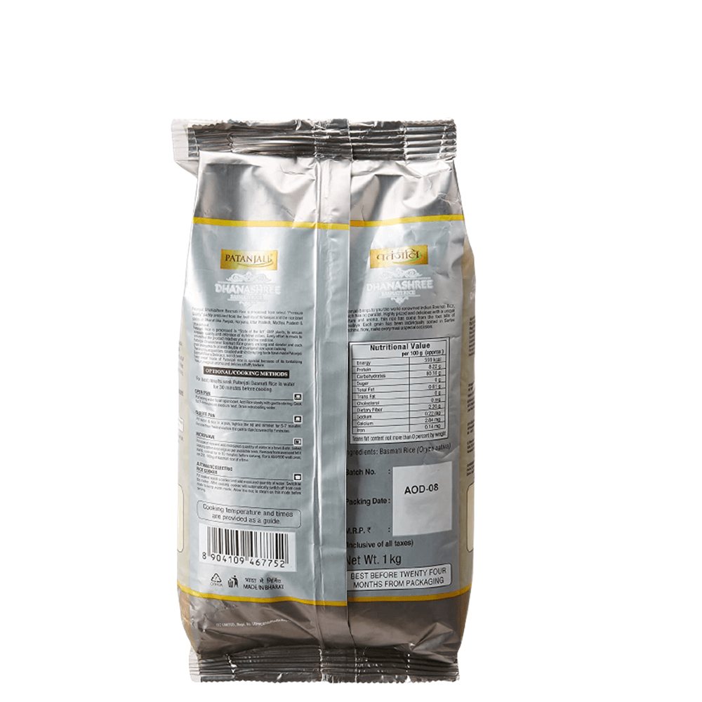 Buy Patanjali Dhanashree Basmati Rice (1 kg) from DrMediCart, Ship from India to USA