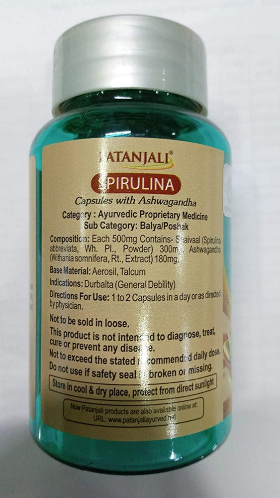 Patanjali Spirulina Capsules with Ashwagandha