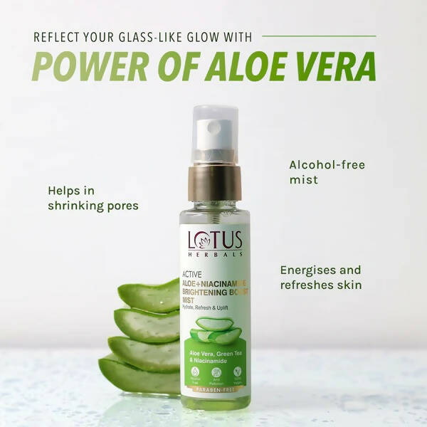 Lotus Herbals Active Aloe + Niacinamide Brightening Boost Mist - DrMediCart