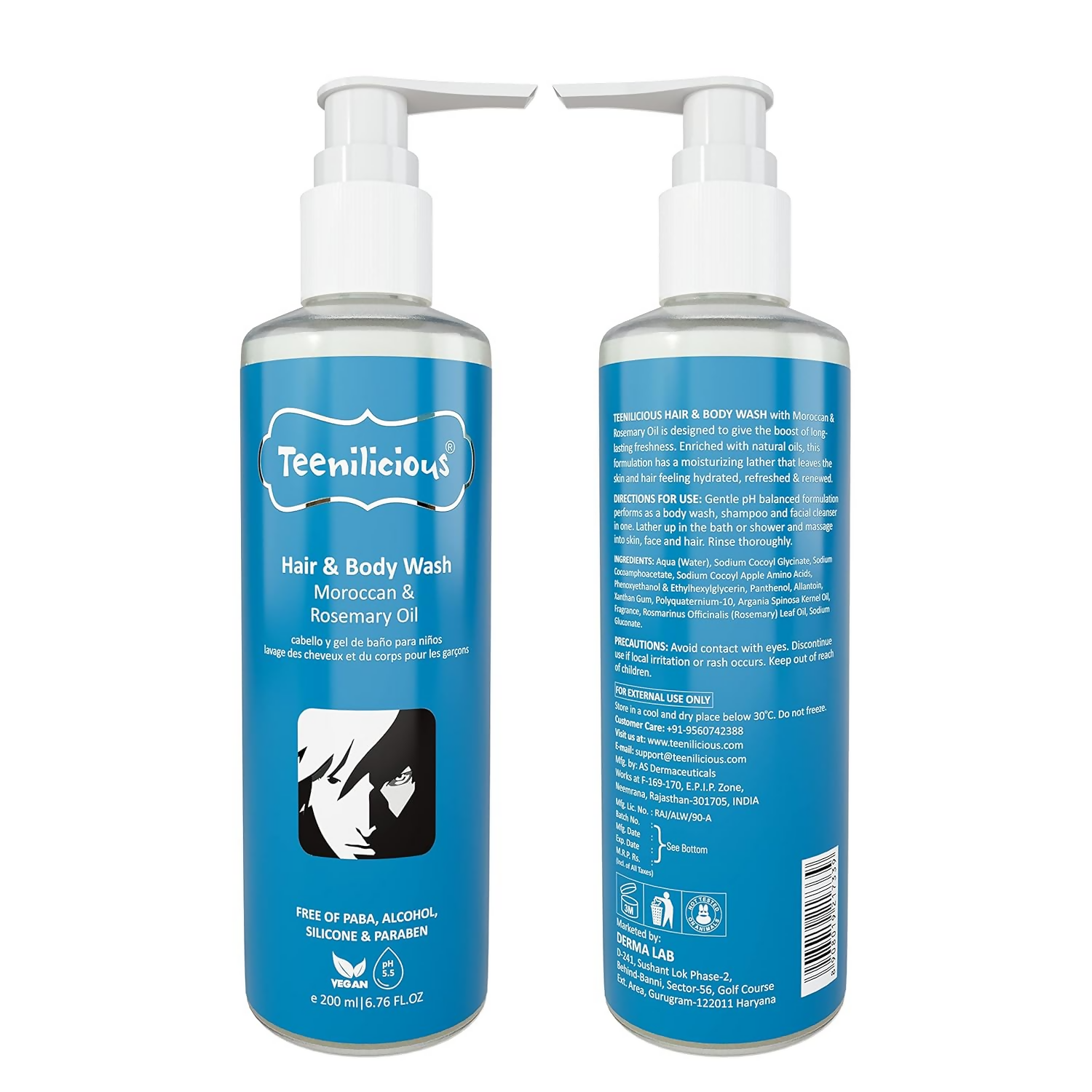 Teenilicious Hair & Body Wash With Moroccan & Rosemary Oil