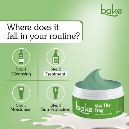 Bake Kiss The Frog Anti Acne Clay Mask With 2% Salicylic Acid & Niacinamide