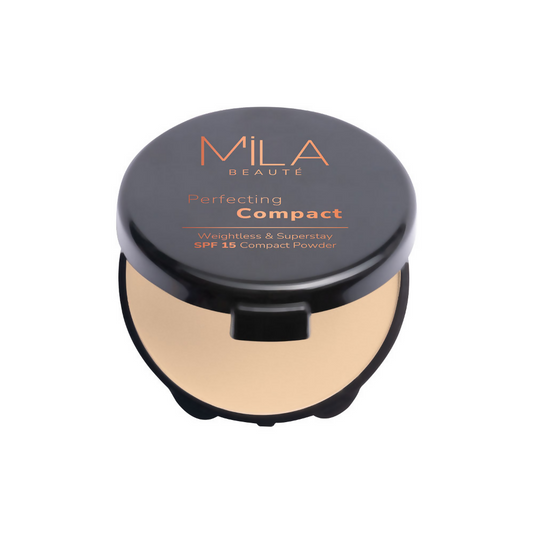 Mila Beaute Superstay Natural Matte Finish Perfecting Compact Powder with SPF 15 - True Beige