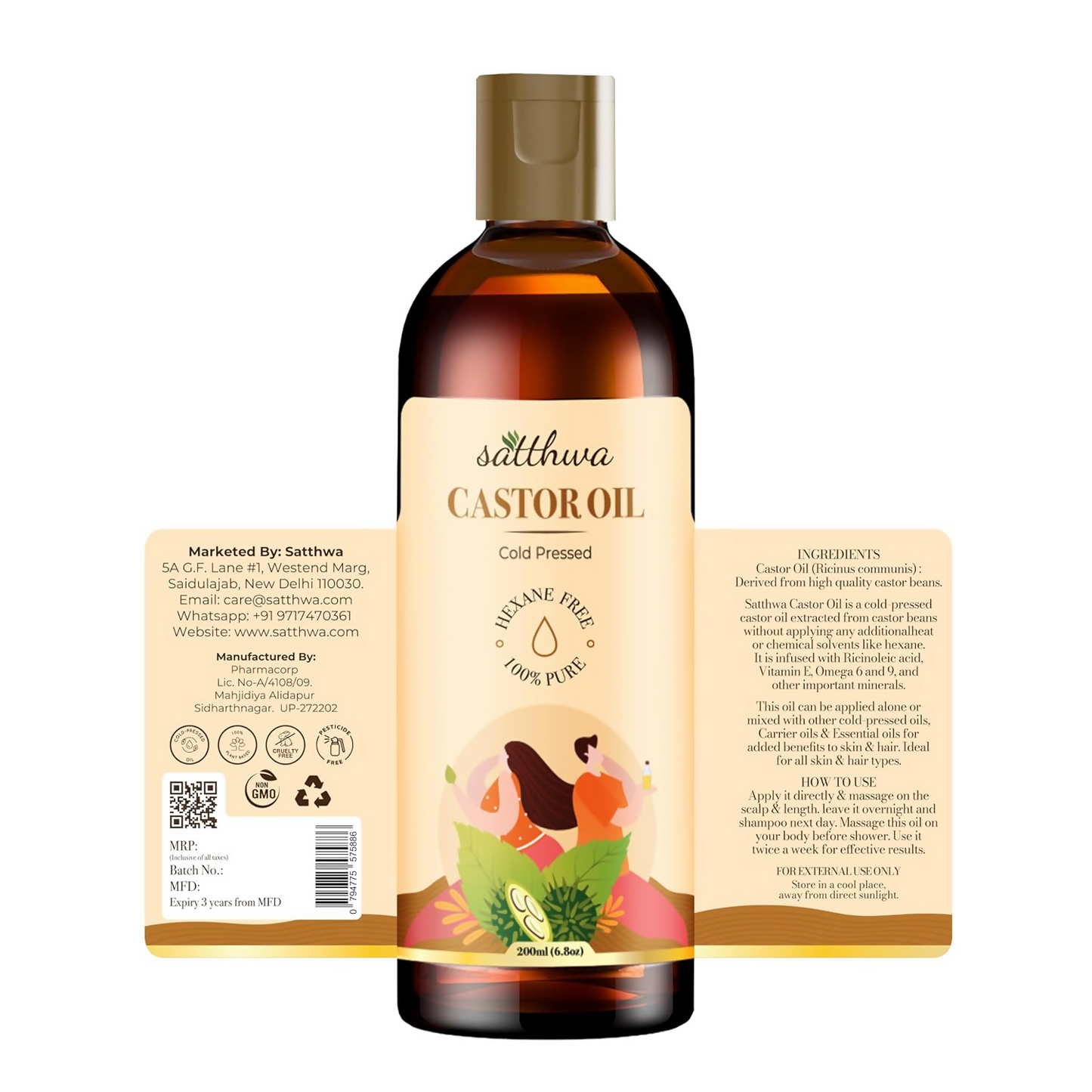 Satthwa Cold Pressed Castor Oil