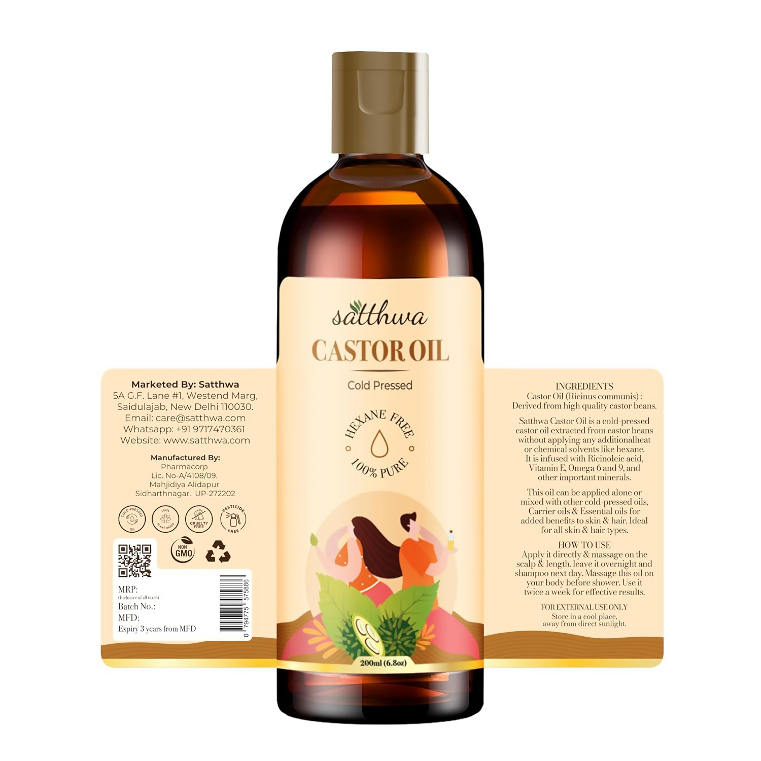 Satthwa Cold Pressed Castor Oil