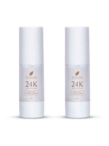 Flawora 24K Gold Face Serum With Vitamin C For Brightening & Anti-Aging Skin