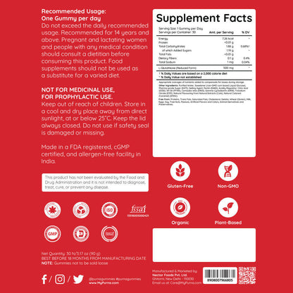 Purna Gummies Glutathione Cola Flavour Gummies for Skin Brightening