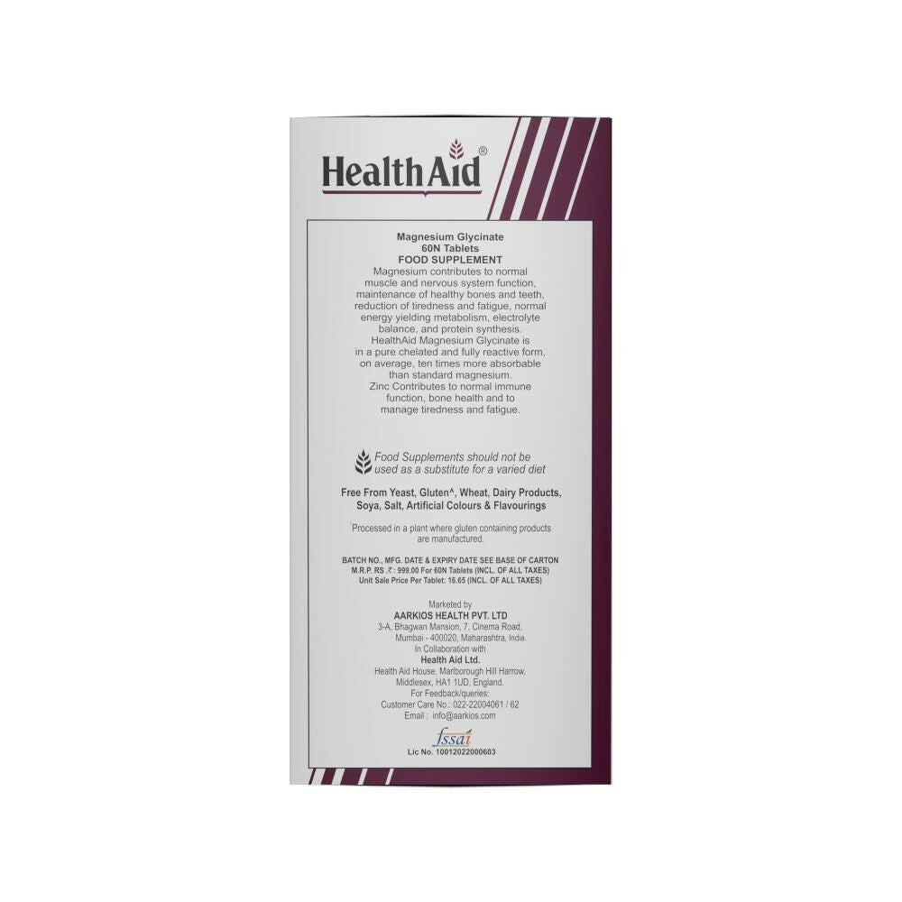HealthAid Magnesium Glycinate with Zinc Tablets