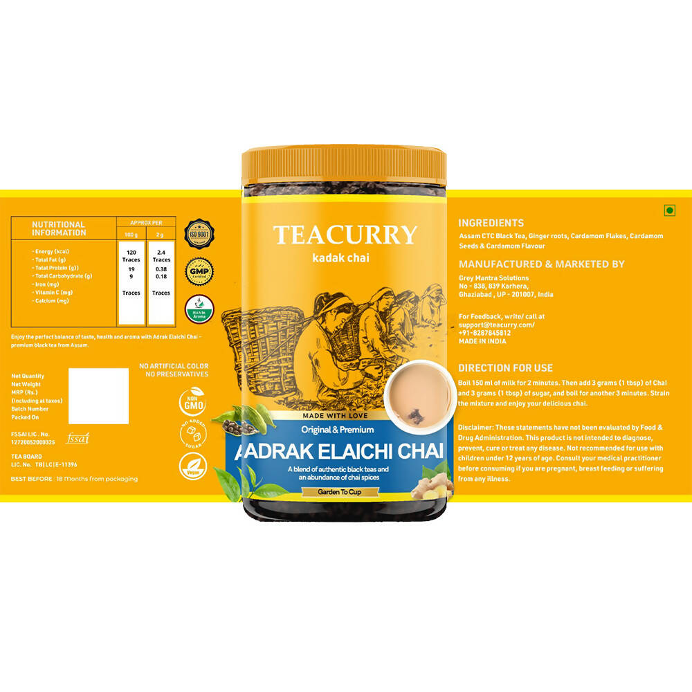 Teacurry Adrak Elaichi Chai Powder - Drmedicart
