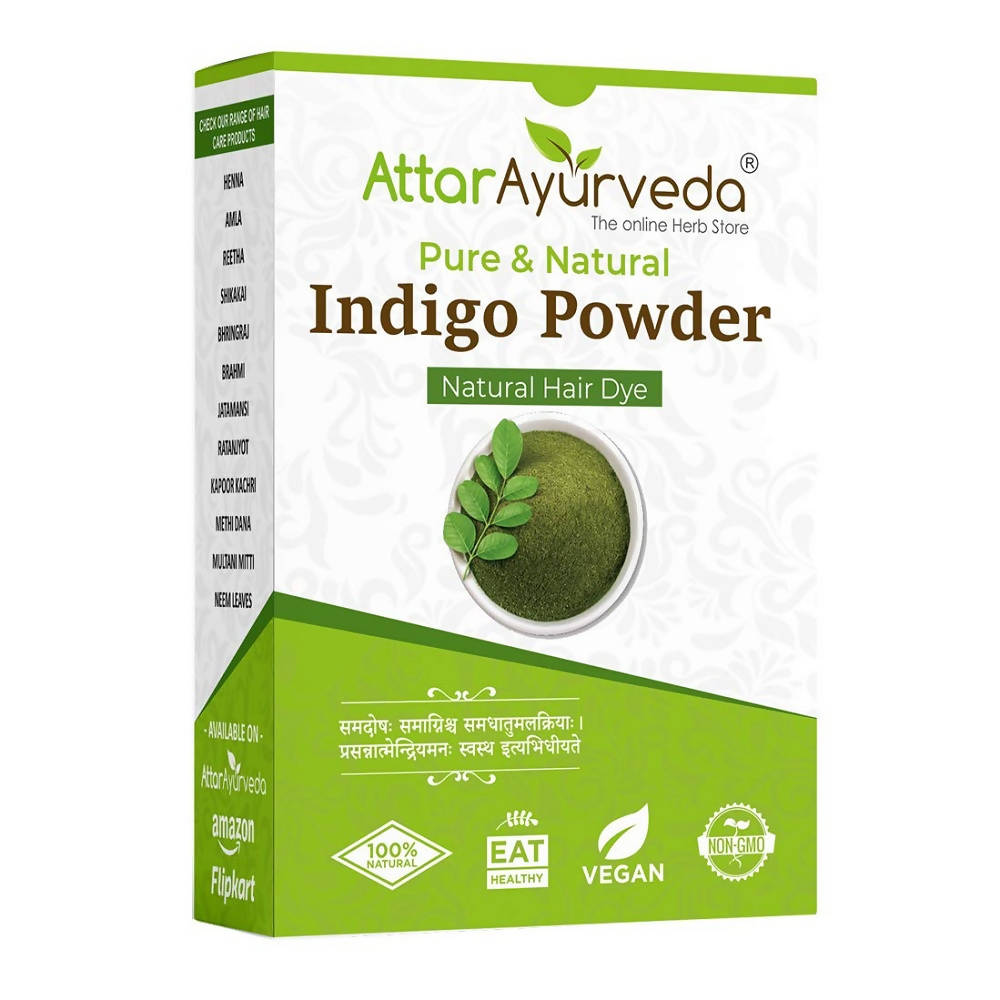 Buy Attar Ayurveda Pure & Natural Indigo Powder - Natural Hair Dye from DrMediCart, Ship from India to USA