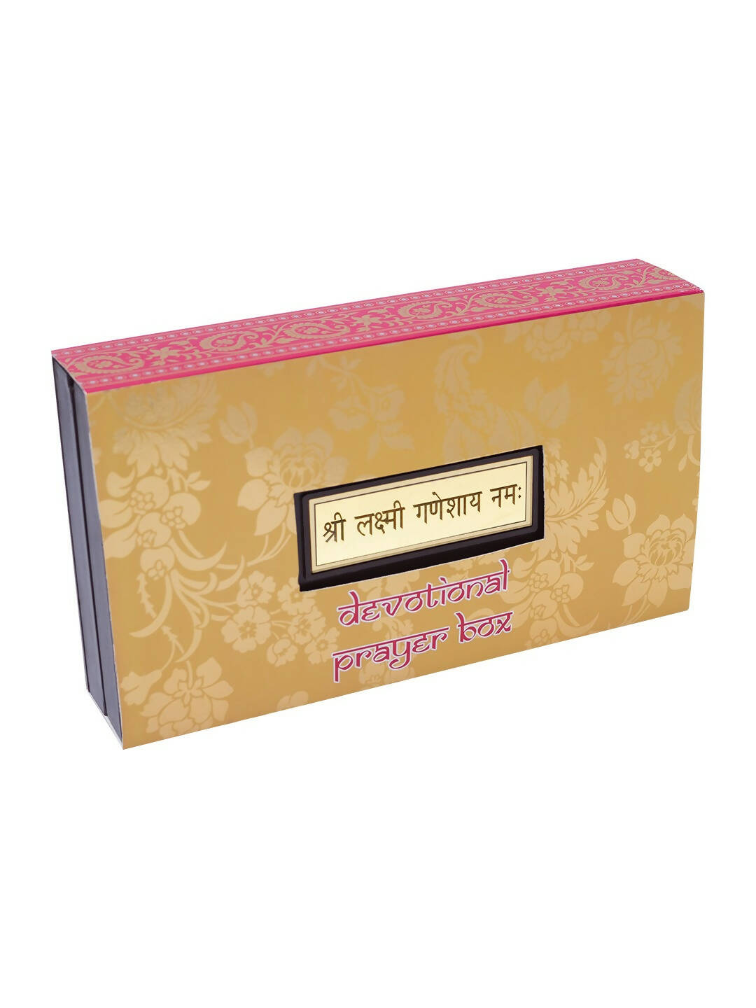 Golden Peacock Brown & Gold-Toned 24 Ct Gold Foil Laxmi And Ganesh Pooja Box