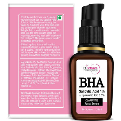 St.Botanica BHA Salicylic Acid 1% + Hyaluronic Acid 0.5% Clarifying Facial Serum