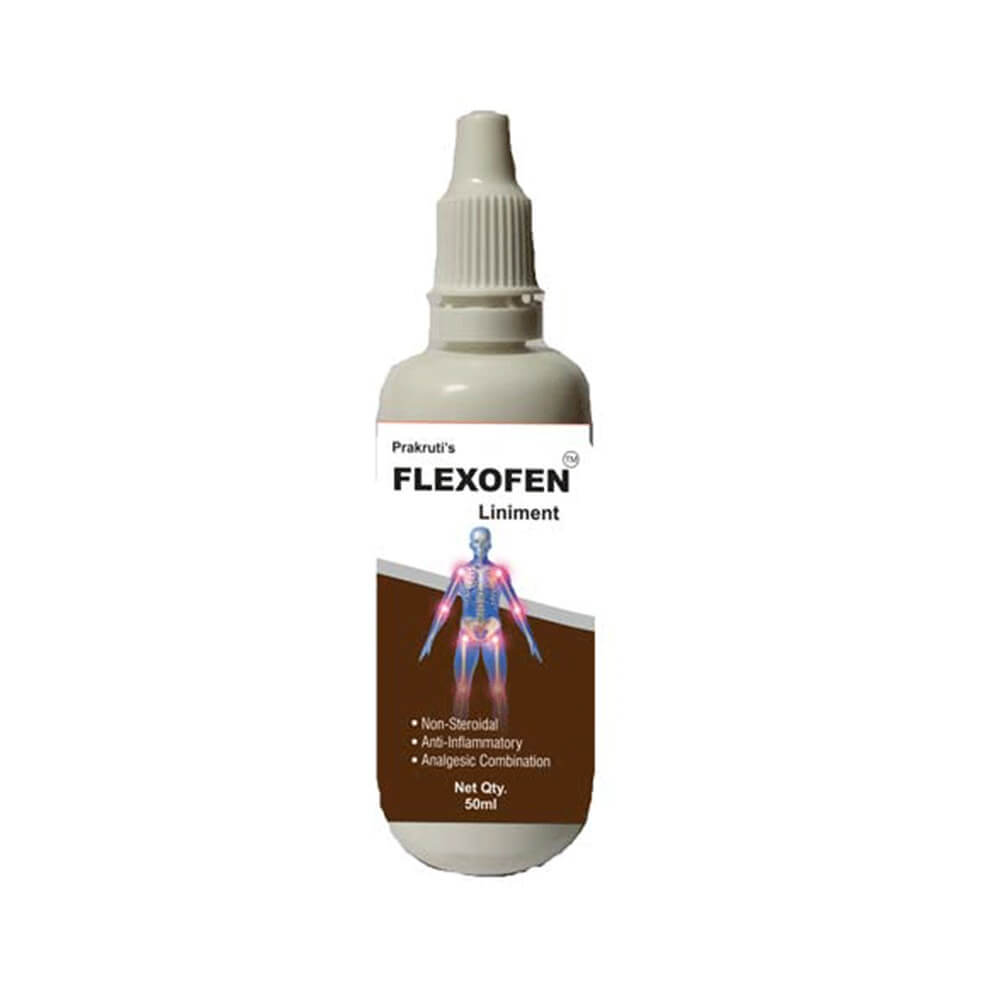 Buy Prakruti Ayurveda Flexofen Liniment from DrMediCart, Ship from India to USA