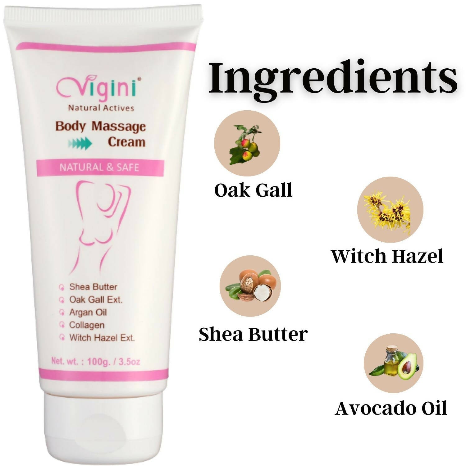 Vigini Natural Actives Bust Breast Body Toner Firming Massage Oil Cream - Drmedicart