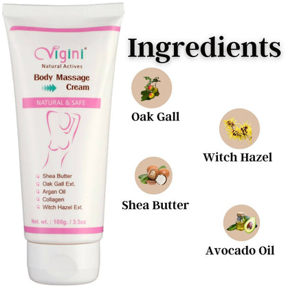Vigini Natural Actives Bust Breast Body Toner Firming Massage Oil Cream - Drmedicart