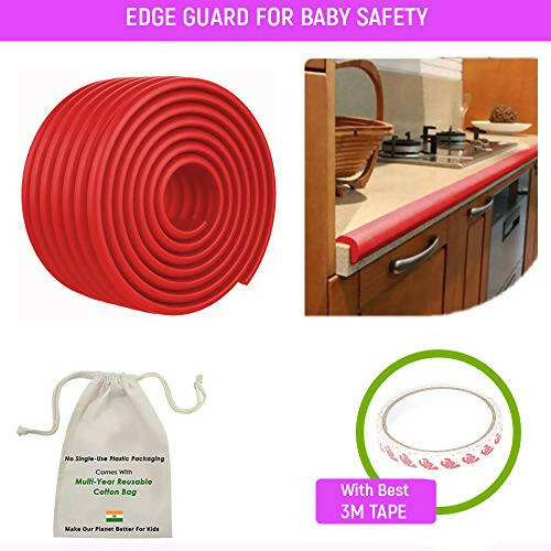 Safe-O-Kid Unique High Density- Prevents From Head Injury Multi-Functional 2 Meter Edge Guard - Red