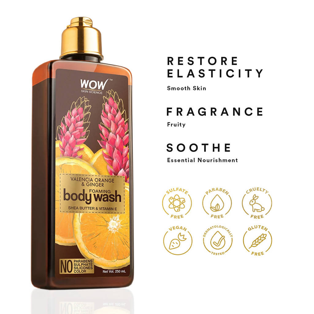 Wow Skin Science Valencia Orange & Ginger Foaming Body Wash - Drmedicart