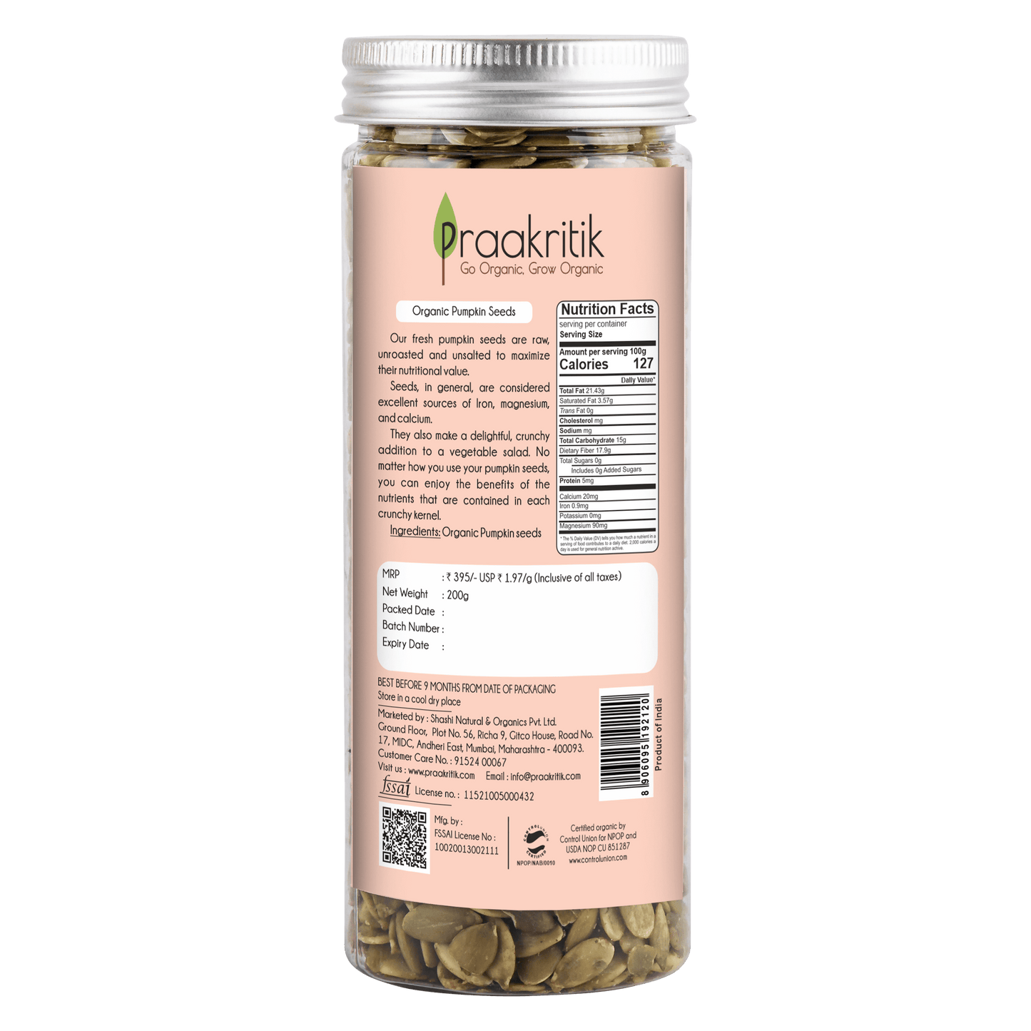 Praakritik Organic Pumpkin seeds