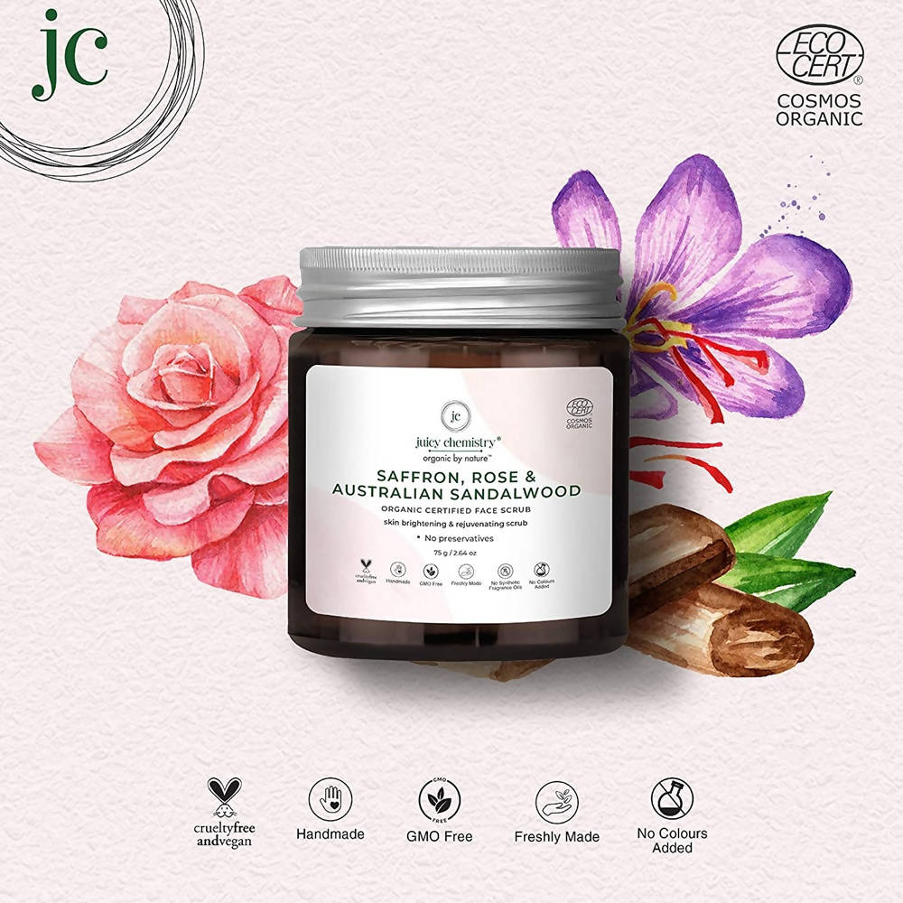 Juicy Chemistry Saffron, Rose & Australian Sandalwood Face Scrub