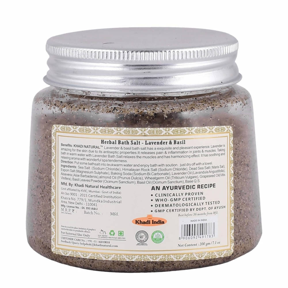 Khadi Natural Lavender & Basil Herbal Bath Salt