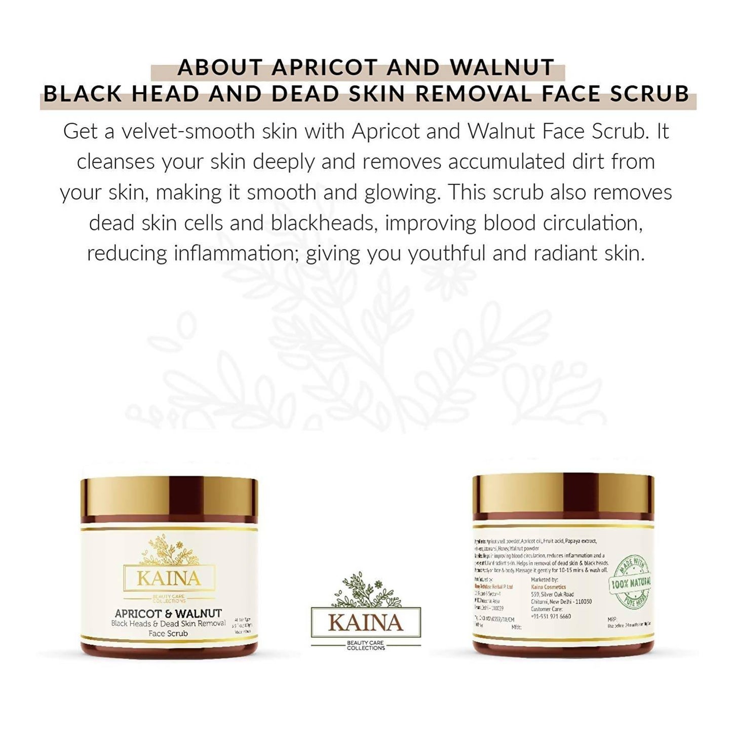 Kaina Apricot & Walnut Face Scrub