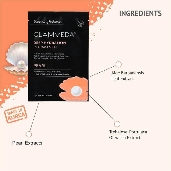 Glamveda Pearl Sheet Mask -Brightening & Lightening