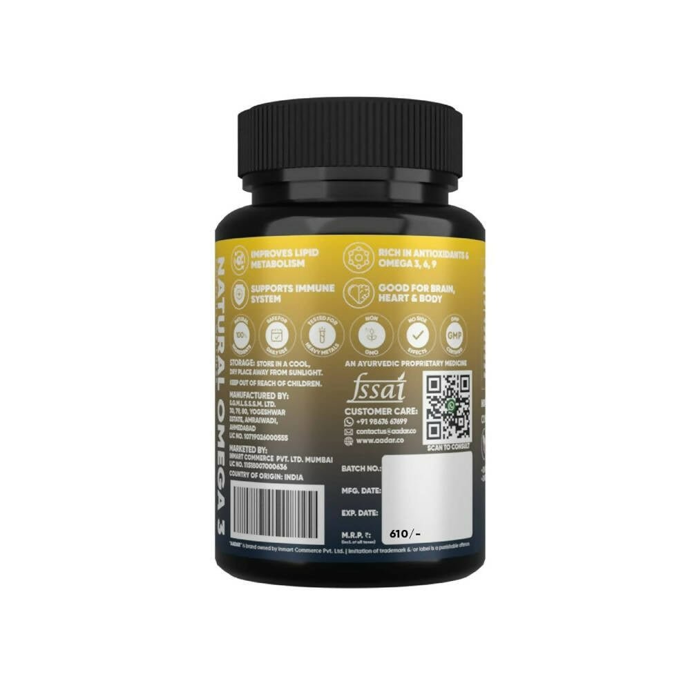 Aadar Natural Omega 3 Flax Seed Capsules