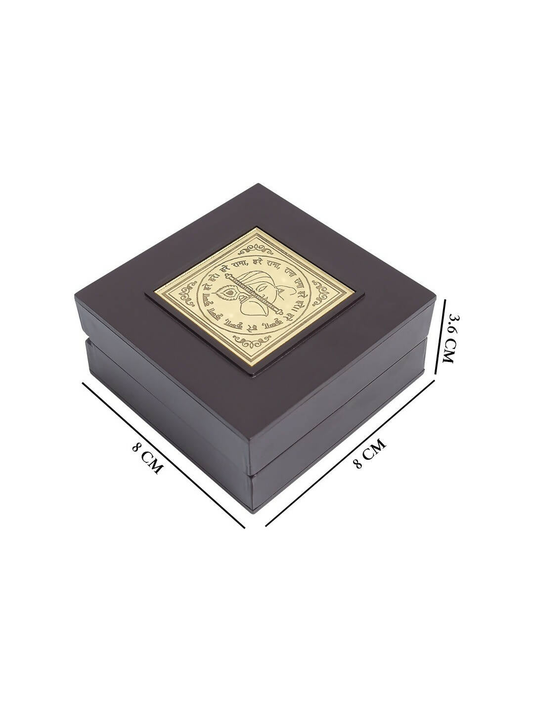 Golden Peacock Black 24 Ct Gold Polished Radha Krishna Wooden Prayer Box