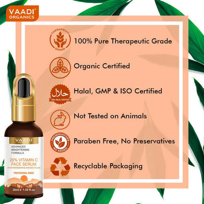 Vaadi Herbals 20% Vitamin C Face Serum With Advanced Brightening Formula - Drmedicart