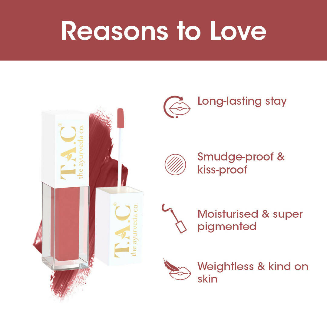 TAC - The Ayurveda Co. Liquid Matte Brown Bae Lipstick - DrMediCart