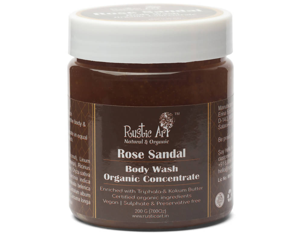 Buy Rustic Art Rose Sandal Organic Concentrate Body Wash from DrMediCart, Ship from India to USA