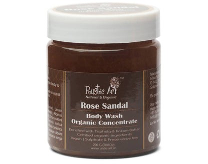 Buy Rustic Art Rose Sandal Organic Concentrate Body Wash from DrMediCart, Ship from India to USA