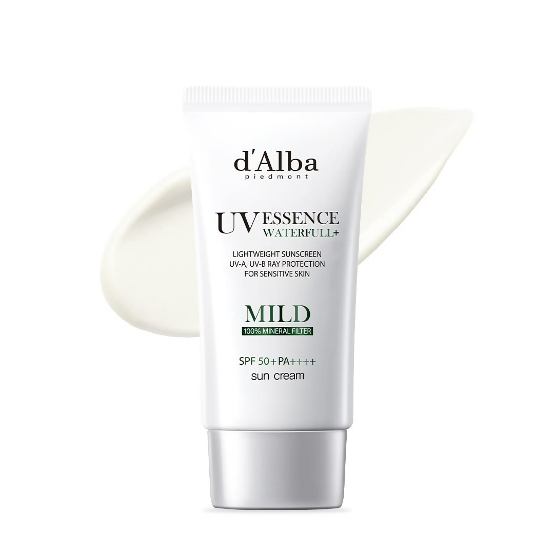 d'Alba Piedmont Italian White Truffle Waterfull Mild Sunscreen Vegan Skincare Mineral Sunscreen With Spf 50+ Pa++++