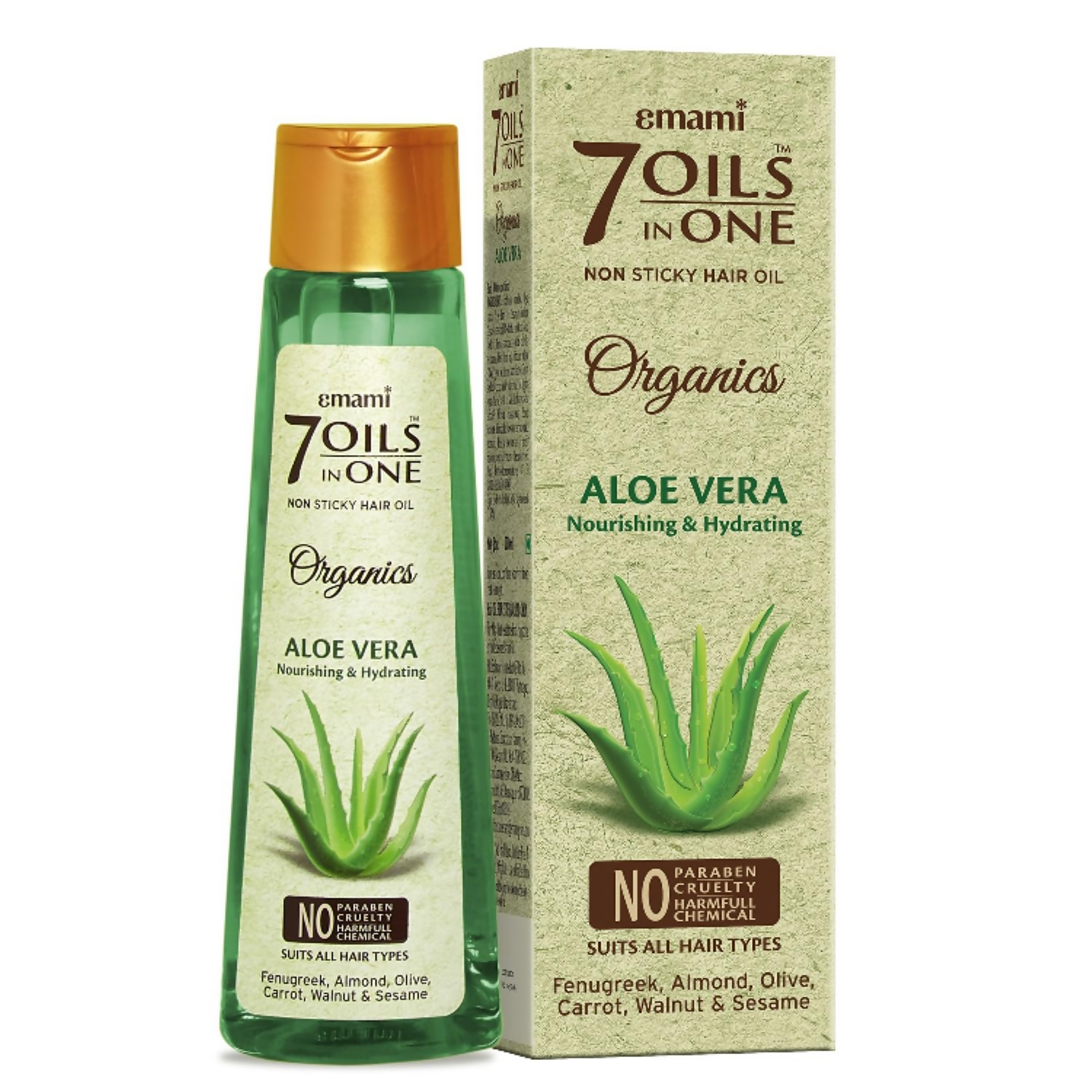 Emami 7 Oils In One Organics Aloe Vera Hair Oil