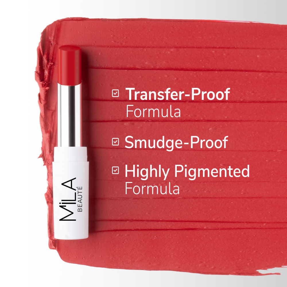 Mila Beaute 24 Hr Non-Transfer Matte Locked-In Lipstick - Cherry Jam