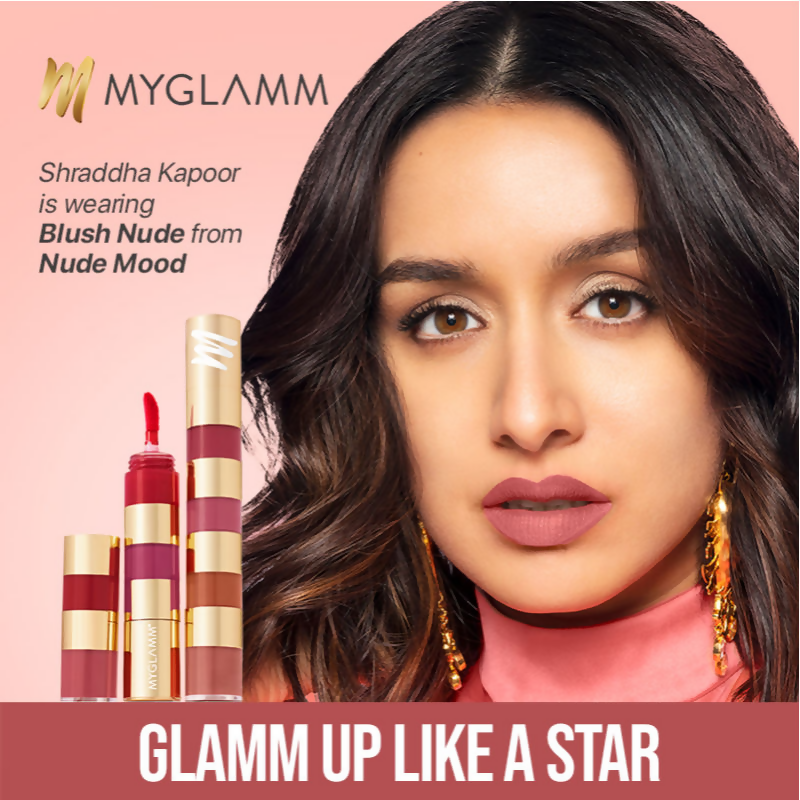 MyGlamm Super 4 Liquid Lipstick Stack - Nude Mood