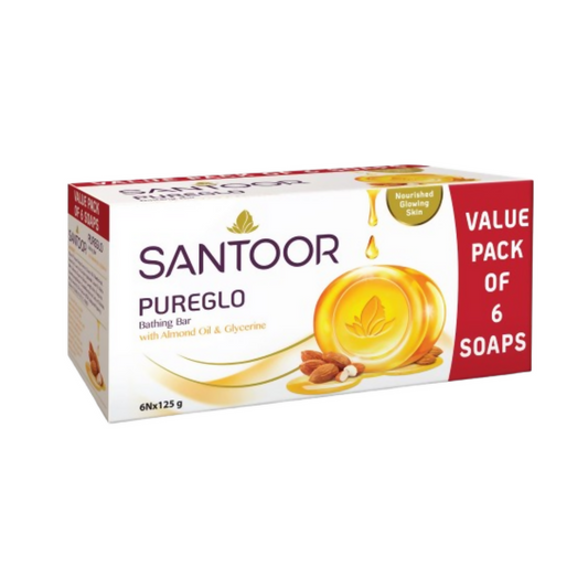 Santoor PureGlo Glycerine Soap with Almond Oil And Glycerine