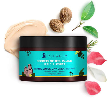 Pilgrim White Lotus Day Cream SPF 50 with Camellia & Yugdugu