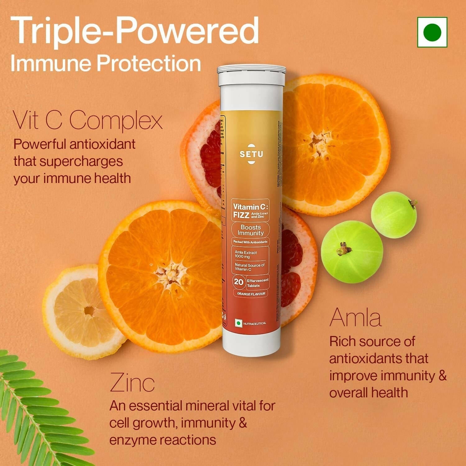 Setu Vitamin C: Fizz - 15 Effervescent Tablets