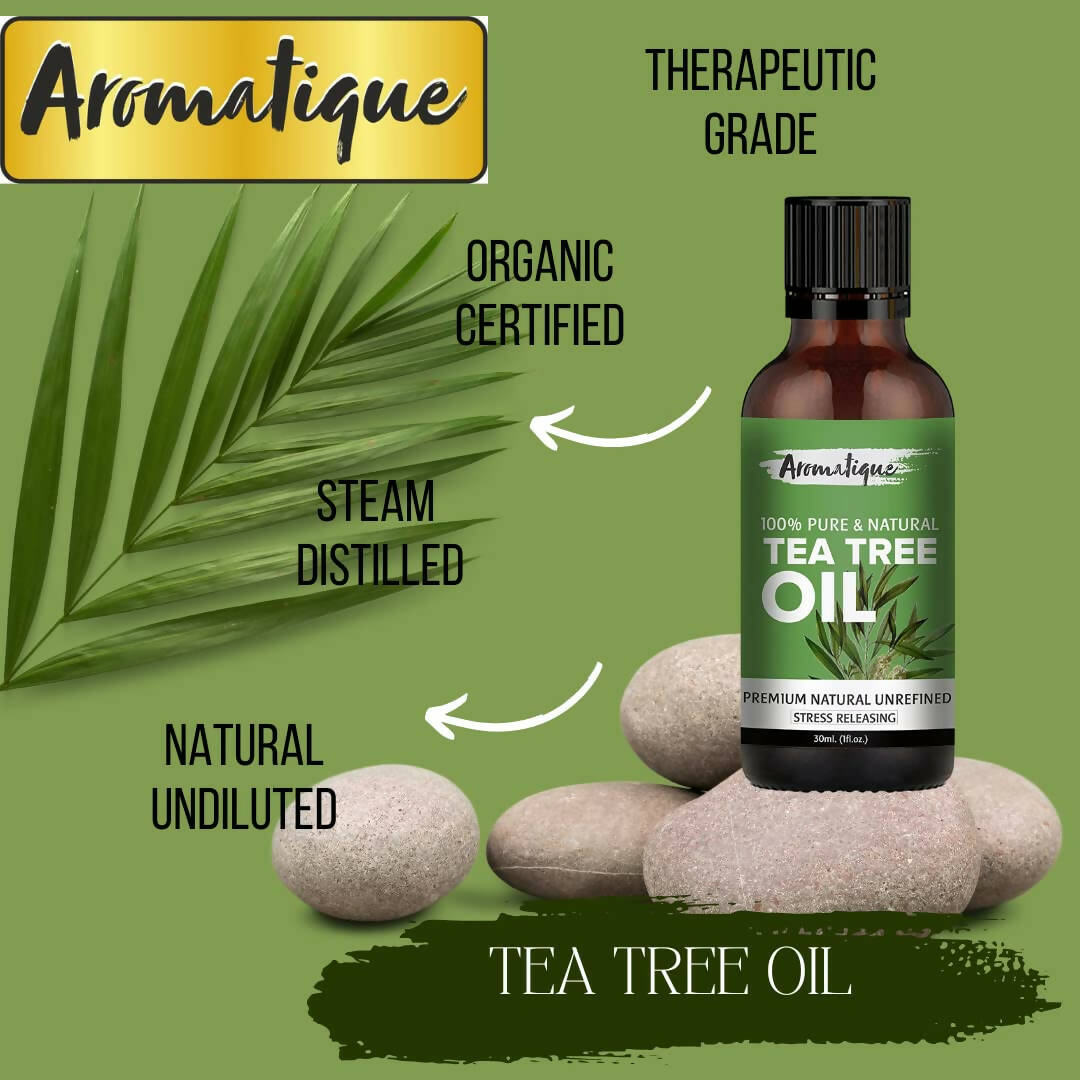 Aromatique Tea Tree Essential Oil for Skin Acne, Hair