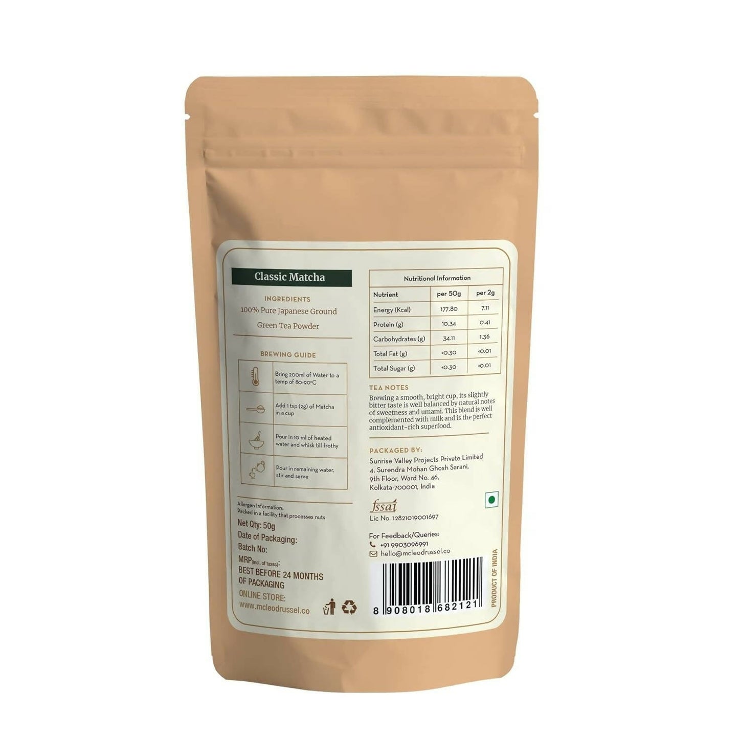 McLeod Russel 1869 Classic Matcha - 100% Pure Japanese Matcha Green Tea