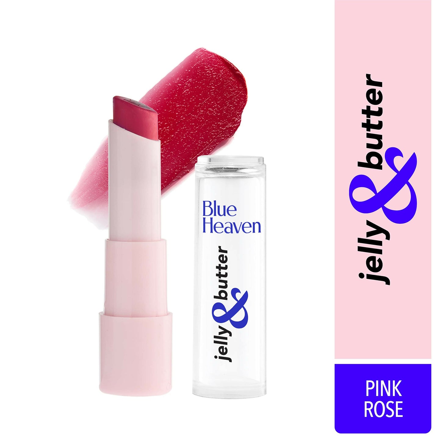 Blue Heaven Jelly & Butter Lip Balm - Pink Rose, infused with Shea Butter & Vitamin E, Fades Pigmentation